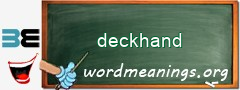 WordMeaning blackboard for deckhand